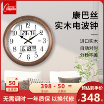 Conpasse Living room hanging bell solid wood Home Fashion Atmosphere Hanging Watch Muted Creativity New Chinese clock Wave Clock