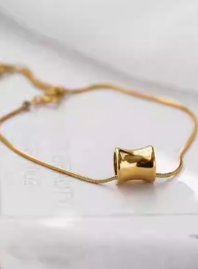 日韩新款小巧冷淡风金色钛钢路路通手链 ins时尚甜美气质手饰百搭