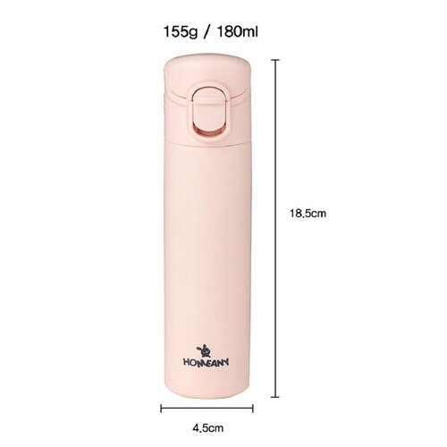 韩国进口Homeany可爱多巴胺迷你学生细长便携Onetouch保温杯180ml - 图0