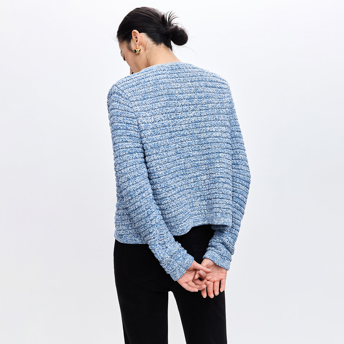 LILY2026春秋新款小香风提花气质通勤圆领短款针织毛衣开衫外套女,淘宝优惠券,粉丝福利购,淘宝优惠卷