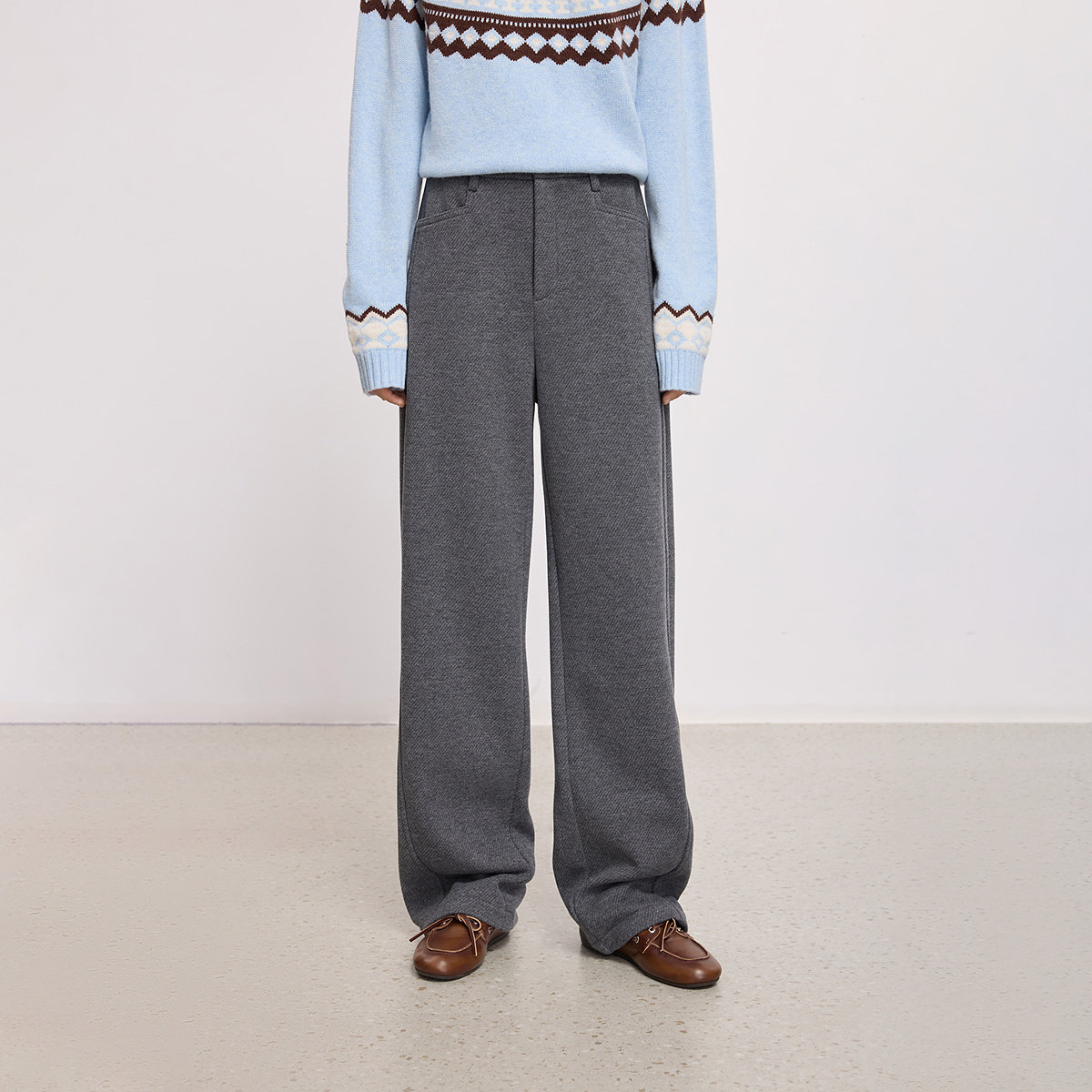 LILY2025冬新款女装含醋酸羊毛宽松显瘦休闲通勤针织阔腿裤弯刀裤,淘宝优惠券,粉丝福利购,淘宝优惠卷