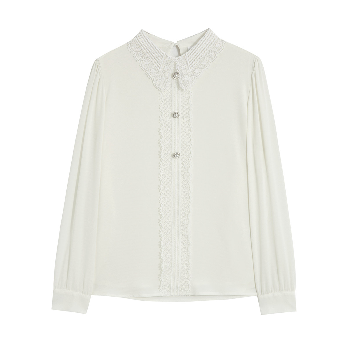 lily2022秋新款复古优雅蕾丝雪纺衫 LILY蕾丝衫/雪纺衫