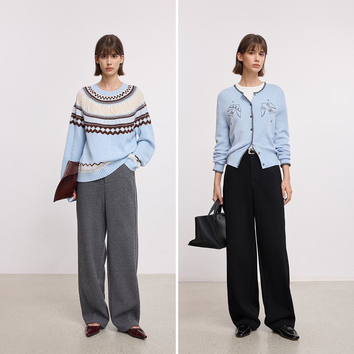 LILY2025冬新款女装含醋酸羊毛宽松显瘦休闲通勤针织阔腿裤弯刀裤,淘宝优惠券,粉丝福利购,淘宝优惠卷