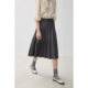 LILY autumn new women's clothing drapey versatile classic commuter mid-high waist A-line pleated skirt skirt for women