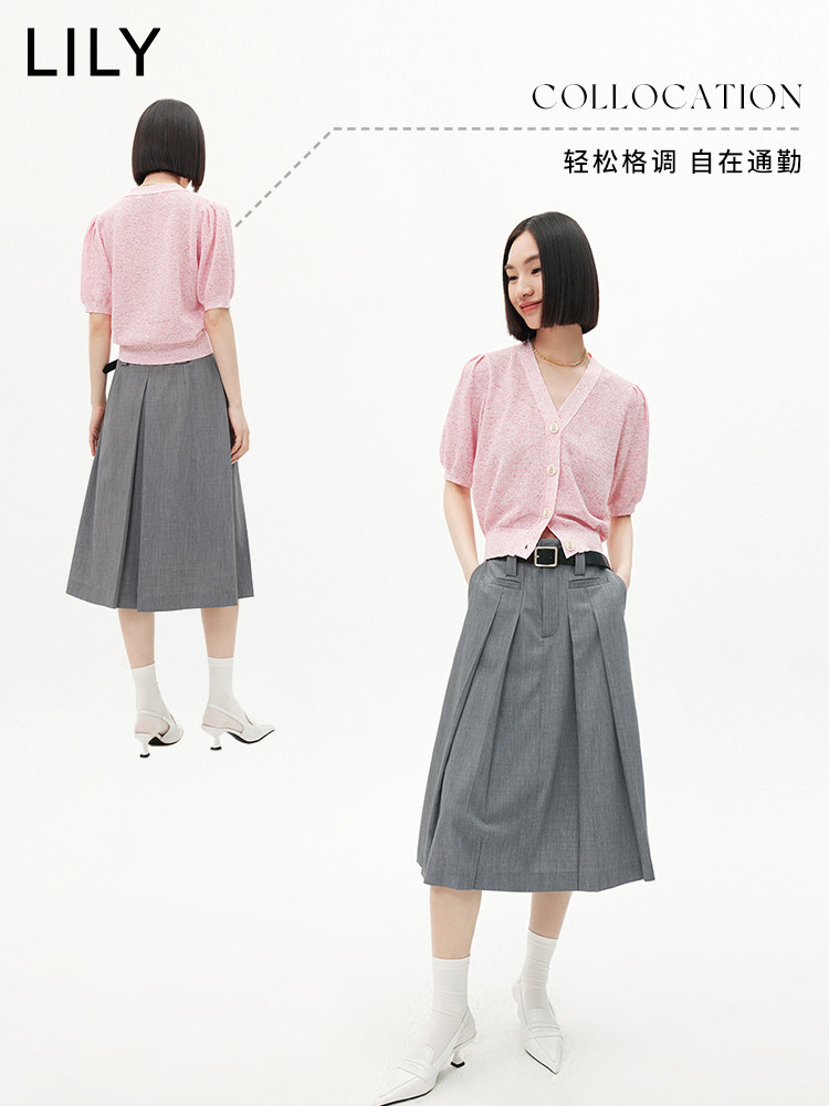 【宋茜明星同款】LILY2023夏新款复古半身裙