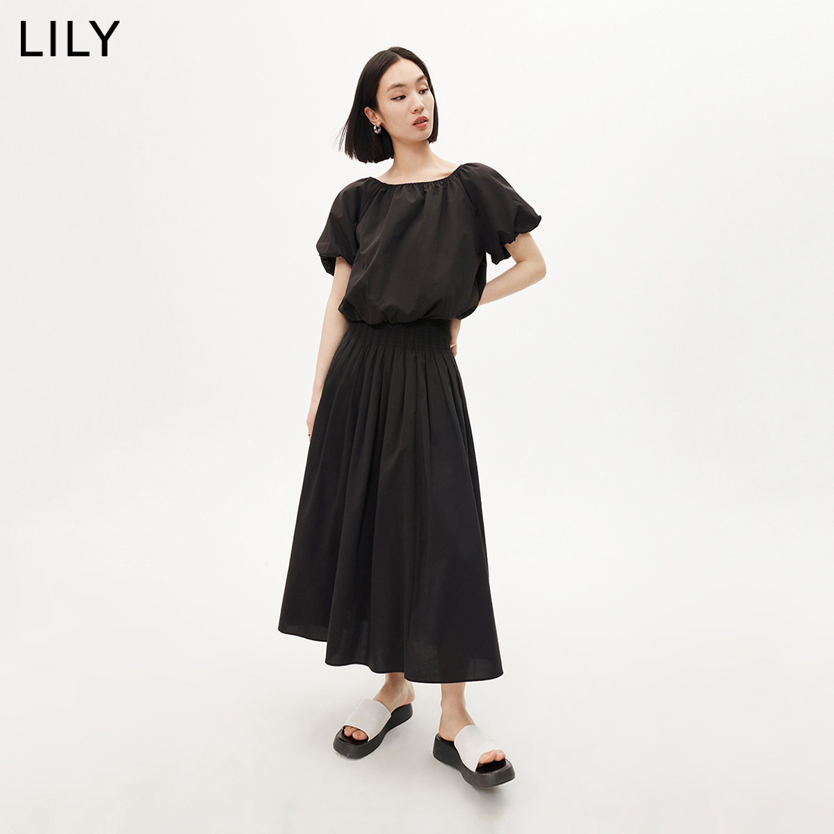 lily2023夏新款抗皱易打理领雪纺衫 LILY蕾丝衫/雪纺衫