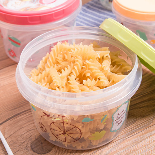 圆形微波炉保鲜盒碗食品塑料家用冰箱冷冻收纳盒三件套水果储物罐 - 图1