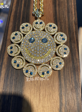 EYEFUNNY限定黄金满钻笑脸吊坠