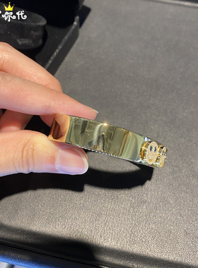 EYEFUNNY蓝眼睛18K黄金开口手镯