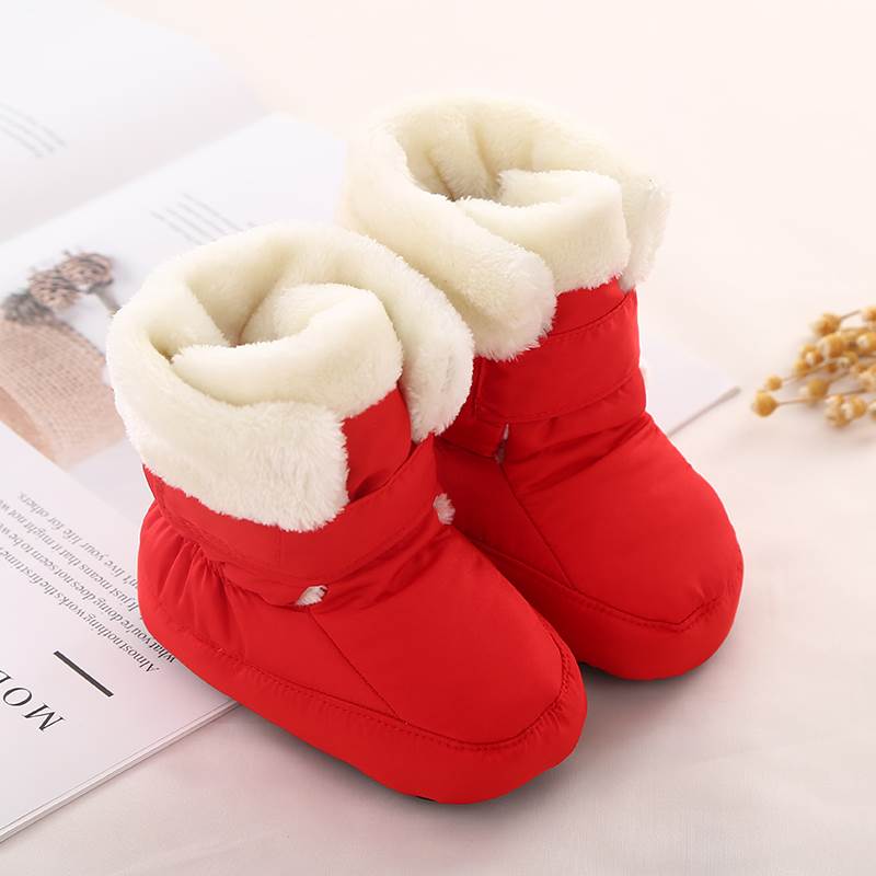 冬季男女宝宝0-1岁软底不掉高帮加绒厚6-12个月3新生婴儿学步棉鞋