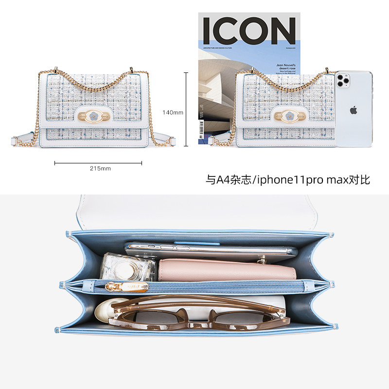 纽芝兰女新款2020潮网红小ck链条包 纽芝兰箱包女士包袋