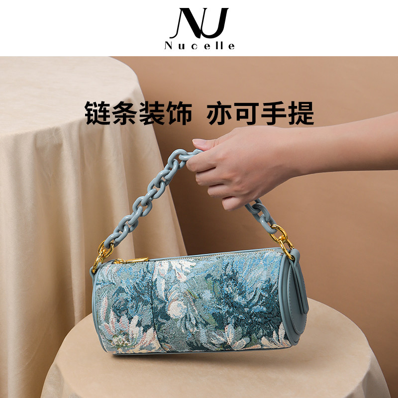 纽芝兰女2021新款莫奈油画手提包 纽芝兰箱包女士包袋