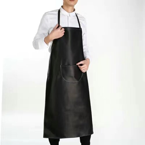 皮PU防水防油围裙软皮食堂餐饮专用白色女厨房男工作服食品厂围腰 - 图2