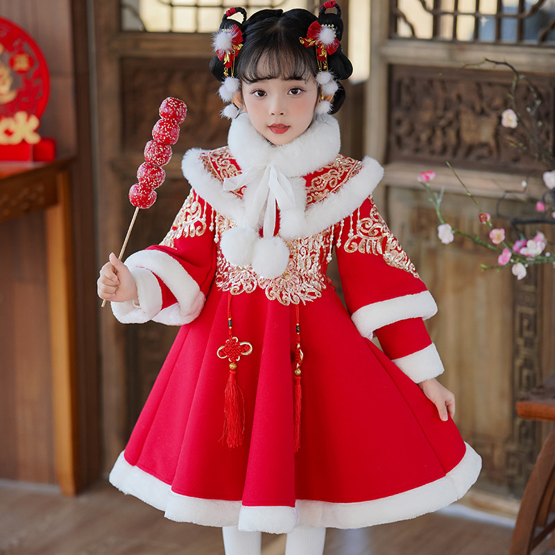 拜年服女童冬季2025新款儿童旗袍裙唐装加绒新年装女宝宝过年裙子,淘宝优惠券,粉丝福利购,淘宝优惠卷