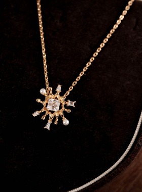 小清新简约百搭通勤烟花项链女秋冬新款复古精致气质ins锁骨链女