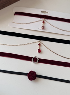 choker丝绒锁骨链少女脖子颈带