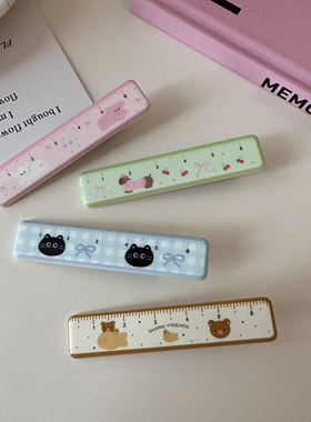 可爱趣味小狗小猫尺子一字鸭嘴夹学生少女刘海夹碎发边夹发卡发饰