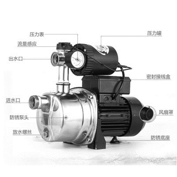 不锈钢增压泵家用全自动自来水增压井水吸水泵抽水机高扬程喷射泵 - 图3