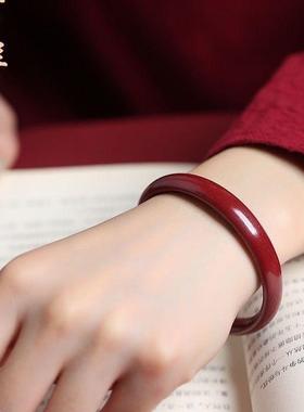 直销本命年朱砂红色手镯护身宽条叮当镯开运护身手饰闺蜜镯潮