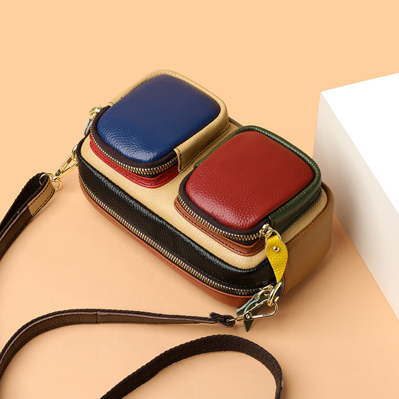 2025新款女包真皮相机包单肩斜挎包多隔层彩拼实用头层牛皮百搭,淘宝优惠券,粉丝福利购,淘宝优惠卷