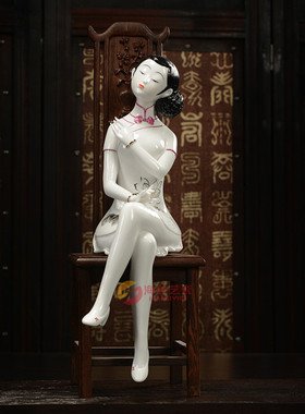 人物创意白瓷美女摆件雕塑艺术品