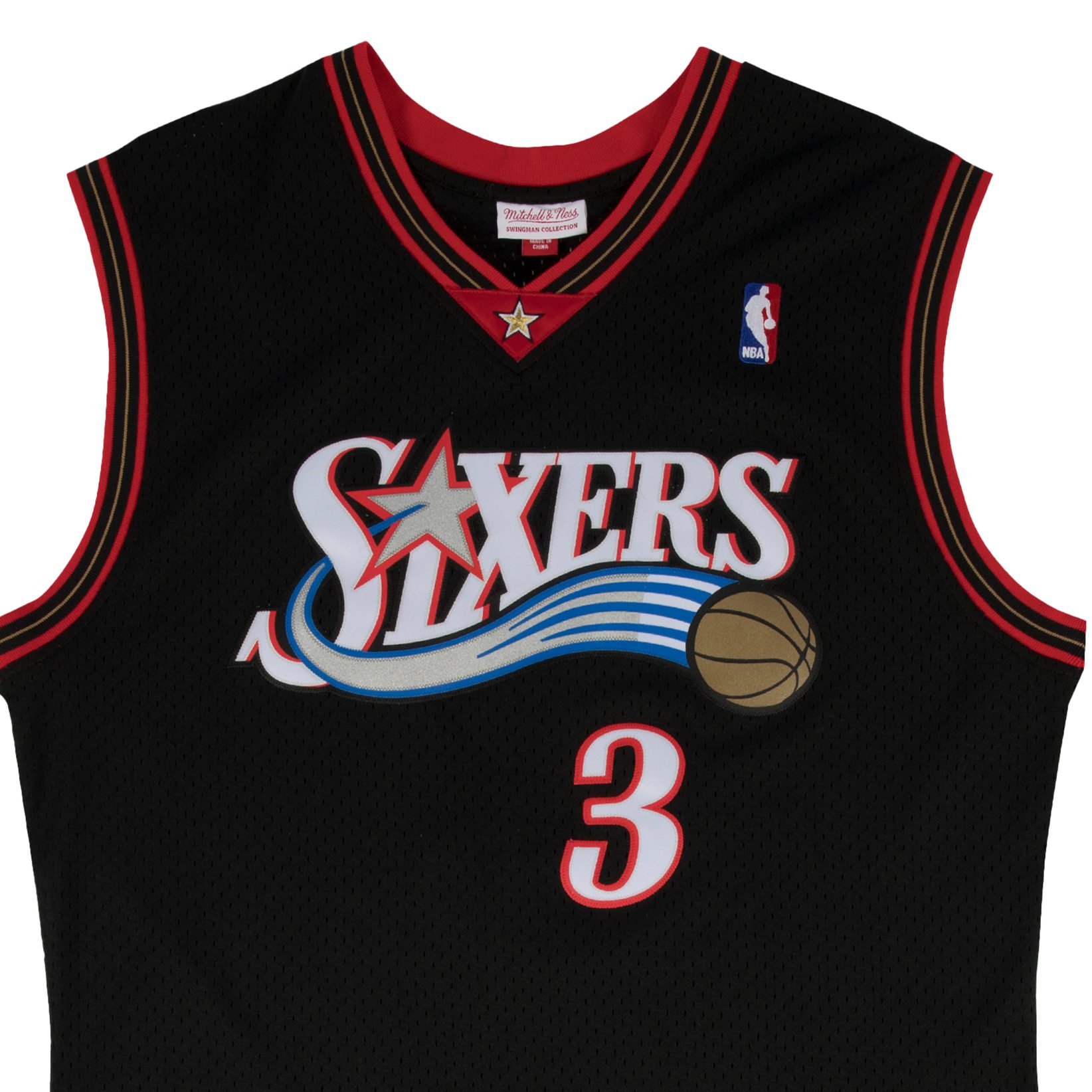 复古球衣SW 2000-01赛季-费城76人队-艾弗森 NBA-Mitchellness - 图2