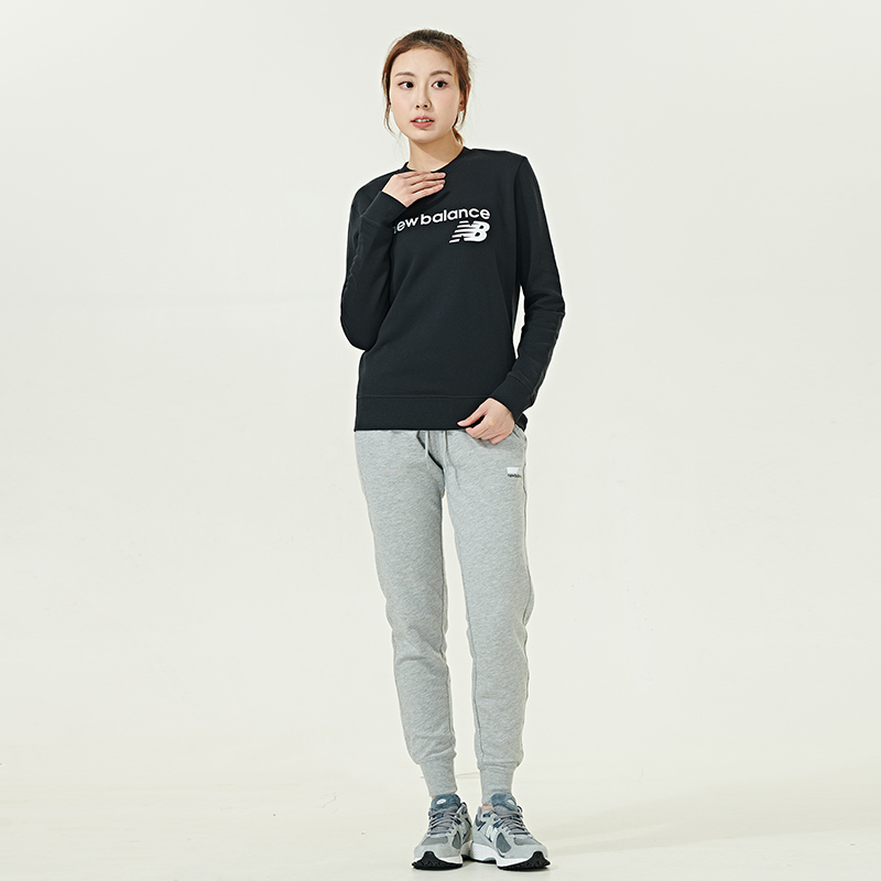 New Balance NB奥莱正品清仓卫衣女休闲运动宽松加绒圆领长袖上衣-图2