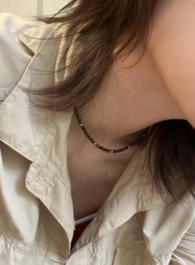 虎眼石金色项链女叠带