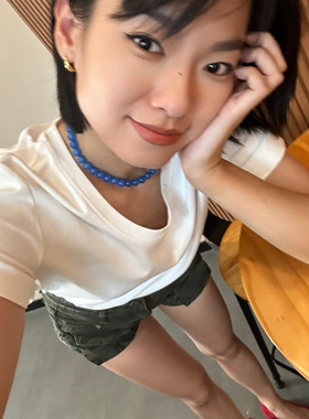 天然玛瑙蓝色项链女款小众设计感高级气质百搭串珠锁骨链