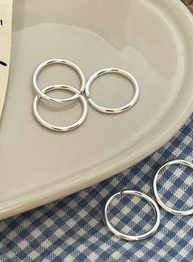 S925戒指简约素戒开口可调节