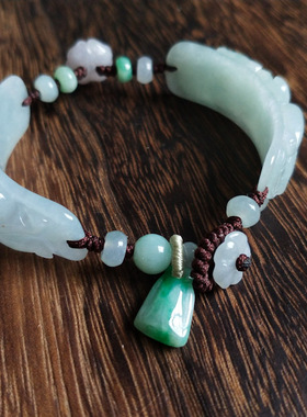 编制手链青莲记天然翡翠大气