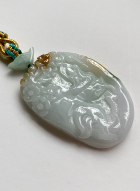 青莲记女天然A货翡翠吊坠项链