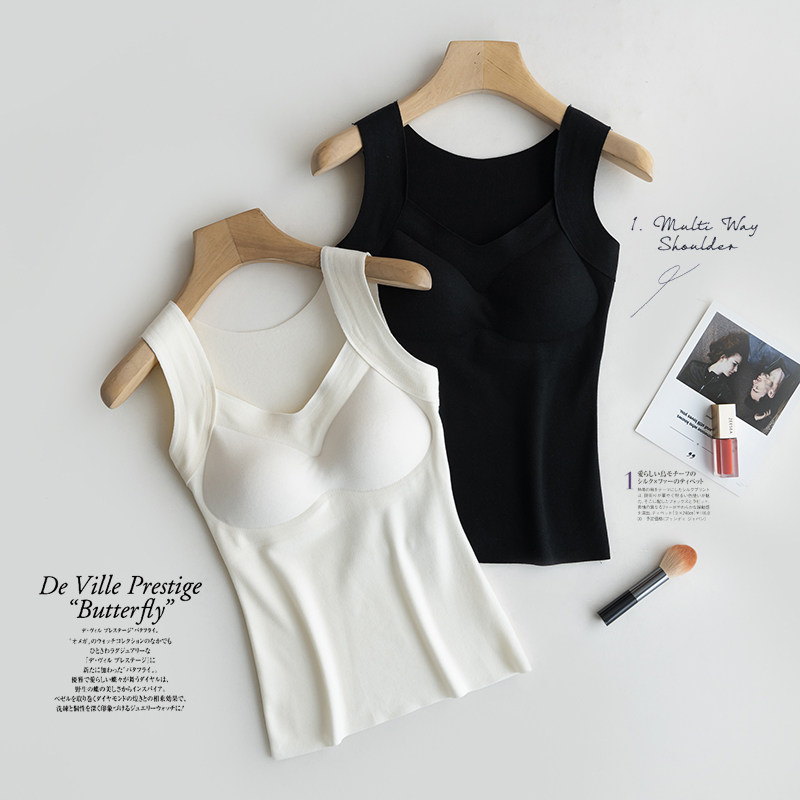 带胸垫赫本领德绒保暖背心女款无痕发热一体式秋冬季内搭打底上衣,淘宝优惠券,粉丝福利购,淘宝优惠卷