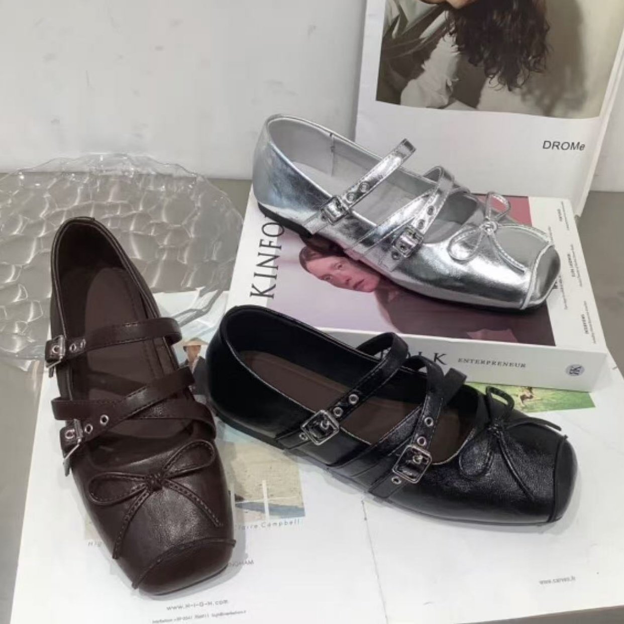 18复古风交叉扣带玛丽珍鞋女2026年春季新款浅口方头芭蕾平底单鞋,淘宝优惠券,粉丝福利购,淘宝优惠卷