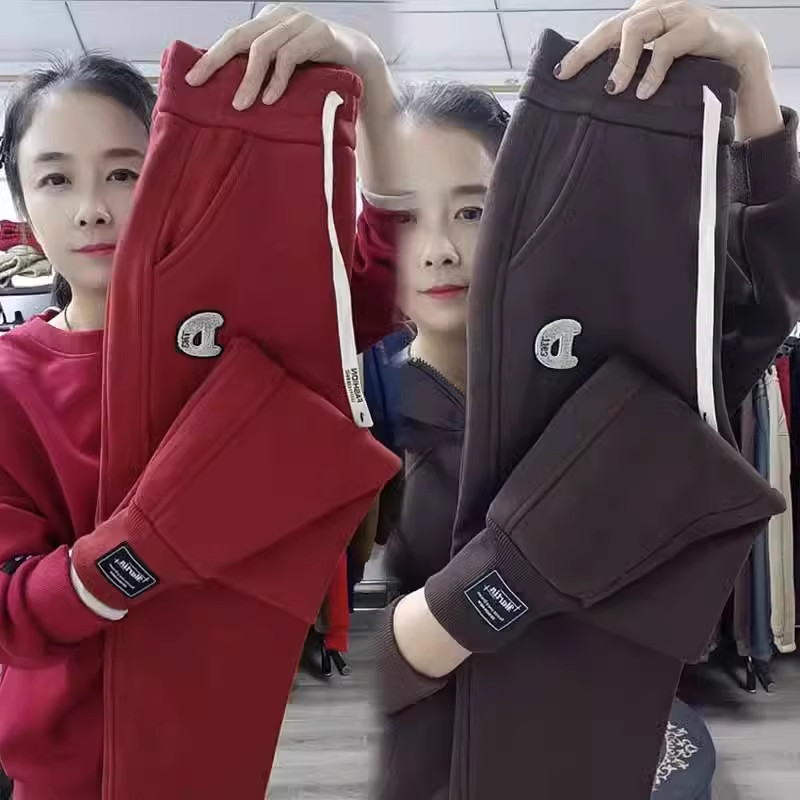 清仓捡漏秋冬加绒加厚卫裤女大码宽松显瘦外穿保暖束脚哈伦运动裤,淘宝优惠券,粉丝福利购,淘宝优惠卷