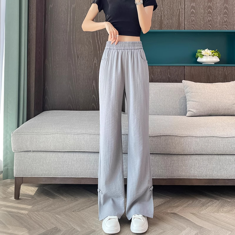 清仓捡漏亚麻微喇裤子女薄款冰丝阔腿裤大码小个子中式国风休闲裤,淘宝优惠券,粉丝福利购,淘宝优惠卷