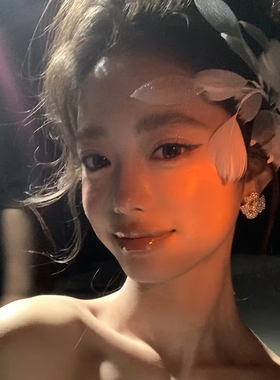 森系超仙羽毛网纱新娘发饰