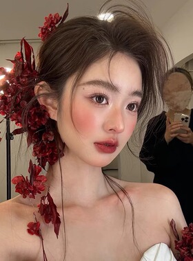 发饰套装干花复古中式森系超仙美