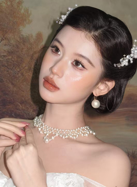 新款欧美新娘设计珍珠发夹头饰