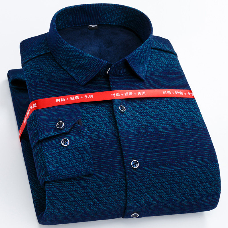 俞兆林加绒加厚中年男士带绒装衬衫 俞兆林上海衬衫