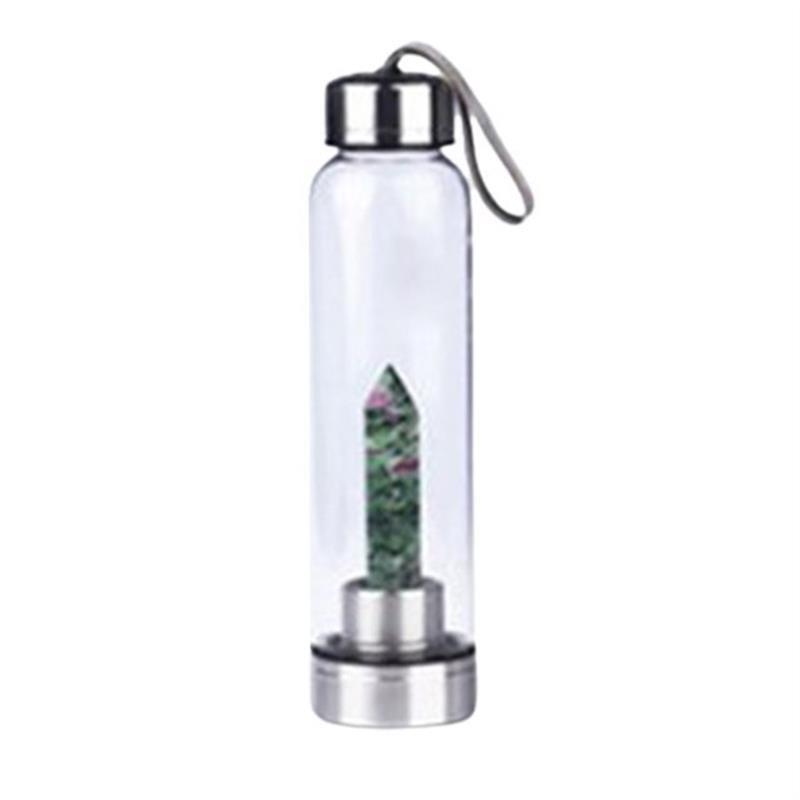 Natural Quartz Gemstone Glass Water Bottle Direct Drinking C - 图2