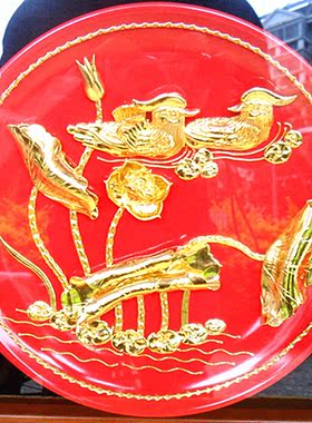 漆线雕鸳鸯戏水仿古风结婚礼品