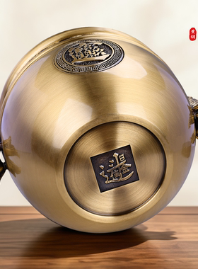 铜双鱼聚财缸摆件年年有余双鱼缸
