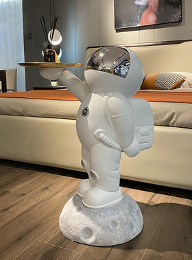 公司会客厅创意卡通软装饰品家居客厅沙发旁大型落地收纳托盘摆件