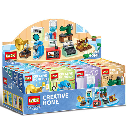 乐玩60186迷你小家电摆件玩具拼装积木电话游戏机男孩子儿童礼品8 - 图2