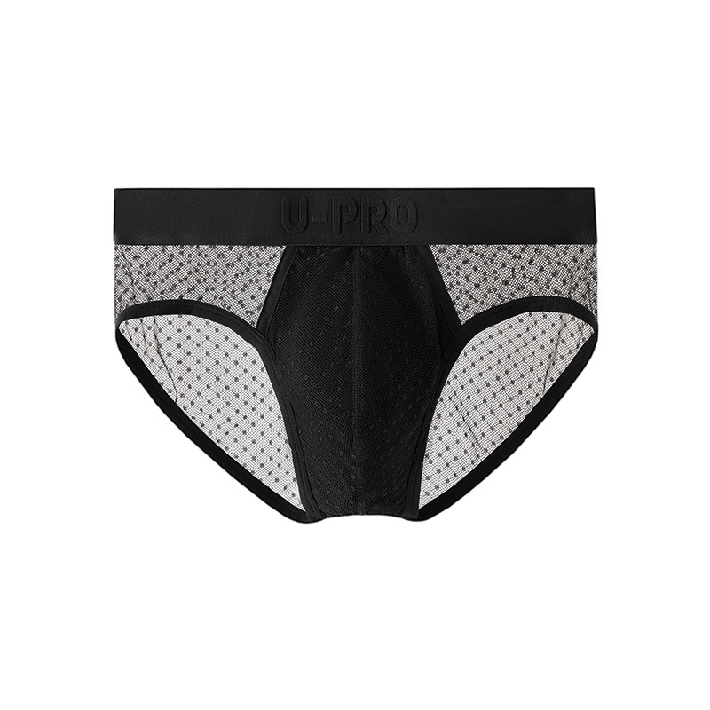 UPRO柚璞波点网纱黑白U凸性感男士三角内裤内衣后背透明,淘宝优惠券,粉丝福利购,淘宝优惠卷