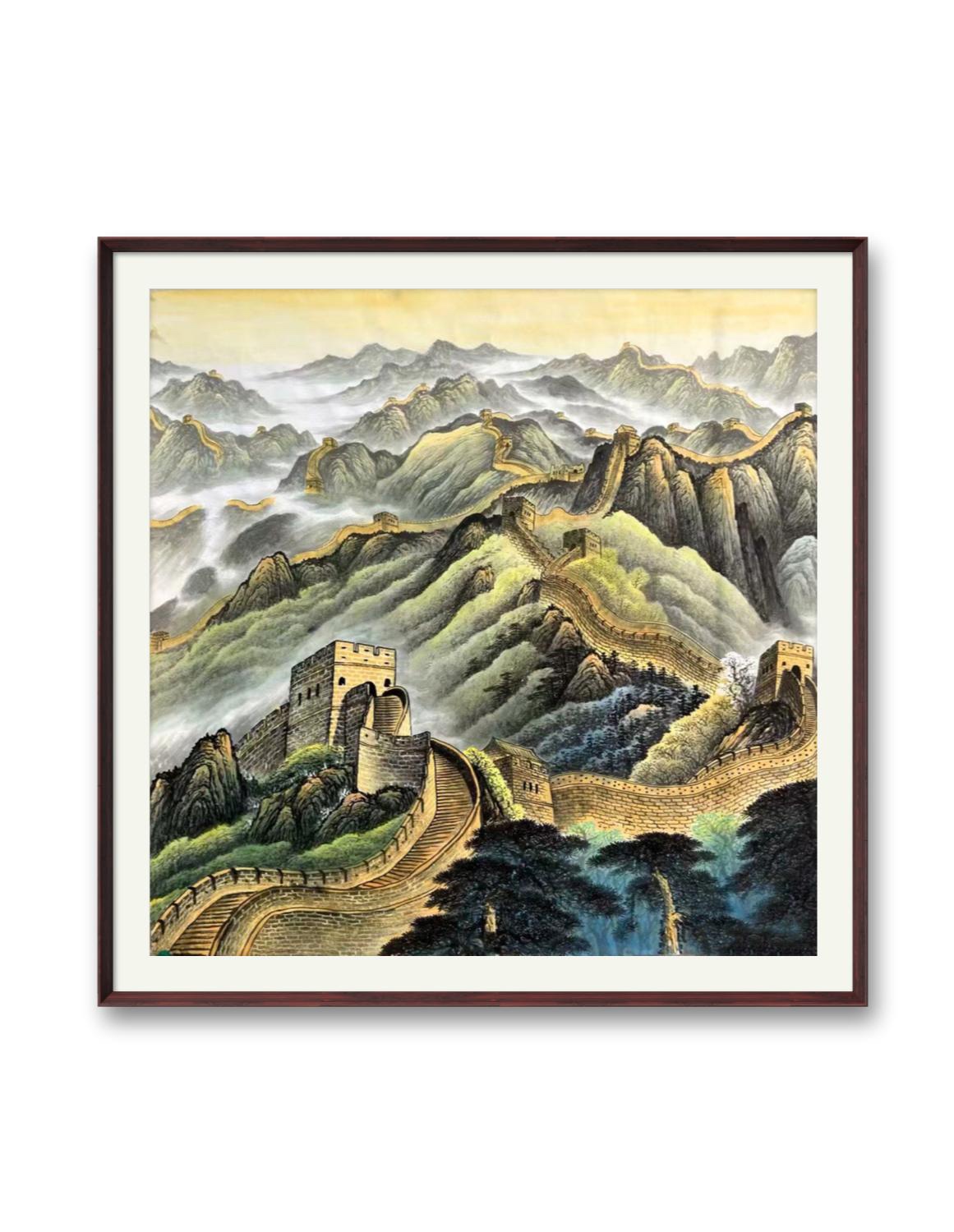 定制纯手绘国画 万里长城客厅办公室玄关挂画 背景墙装饰画山水画