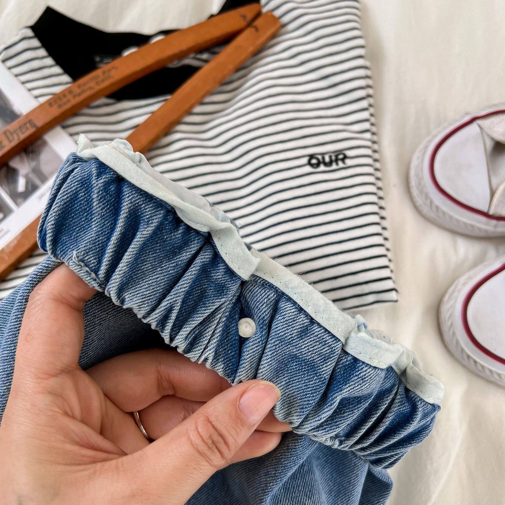 男女童牛仔短裤毛边宝宝破洞中裤个性纯色2025夏季新款儿童五分裤,淘宝优惠券,粉丝福利购,淘宝优惠卷