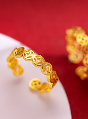 越南沙金不掉色情侣结婚仿真戒指