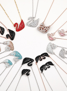 采用水晶韩版短款礼物黑天鹅项链